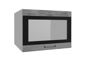 Лофт ВПГСФ 600 шкаф верхний горизонтальный со стеклом высокий с фотопечатью (Дуб цикорий/корпус Серый) в Енисейске - enisejsk.katalogmebeli.com | фото
