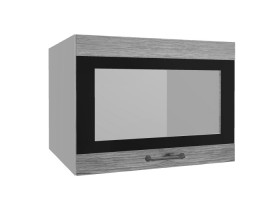 Лофт ВПГСФ 600 шкаф верхний горизонтальный со стеклом высокий с фотопечатью (Дуб майский/корпус Серый) в Енисейске - enisejsk.katalogmebeli.com | фото