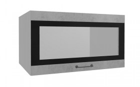 Лофт ВПГСФ 800 шкаф верхний горизонтальный со стеклом высокий с фотопечатью (Бетон светлый/корпус Серый) в Енисейске - enisejsk.katalogmebeli.com | фото