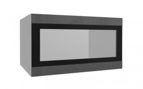 Лофт ВПГСФ 800 шкаф верхний горизонтальный со стеклом высокий с фотопечатью (Бетон темный/корпус Серый) в Енисейске - enisejsk.katalogmebeli.com | фото