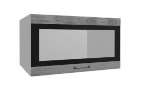 Лофт ВПГСФ 800 шкаф верхний горизонтальный со стеклом высокий с фотопечатью (Дуб цикорий/корпус Серый) в Енисейске - enisejsk.katalogmebeli.com | фото