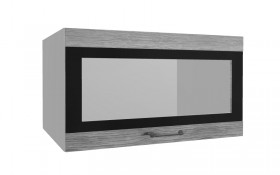 Лофт ВПГСФ 800 шкаф верхний горизонтальный со стеклом высокий с фотопечатью (Дуб майский/корпус Серый) в Енисейске - enisejsk.katalogmebeli.com | фото