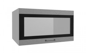 Лофт ВПГСФ 800 шкаф верхний горизонтальный со стеклом высокий с фотопечатью (Штукатурка серая/корпус Серый) в Енисейске - enisejsk.katalogmebeli.com | фото