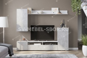 Мебель для гостиной МГС 4 (Белый/Цемент светлый) в Енисейске - enisejsk.katalogmebeli.com | фото