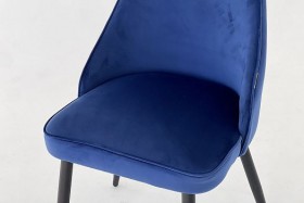 Набор стульев Милан 2 шт (синий велюр/черный) в Енисейске - enisejsk.katalogmebeli.com | фото 2
