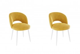 Набор стульев Моли 2 шт (жёлтый велюр/белый) в Енисейске - enisejsk.katalogmebeli.com | фото