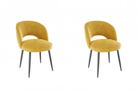 Набор стульев Моли 2 шт (жёлтый велюр/черный) в Енисейске - enisejsk.katalogmebeli.com | фото