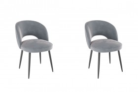 Набор стульев Моли 2 шт (серый велюр/черный) в Енисейске - enisejsk.katalogmebeli.com | фото 1