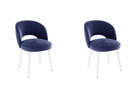 Набор стульев Моли 2 шт (синий велюр/белый) в Енисейске - enisejsk.katalogmebeli.com | фото