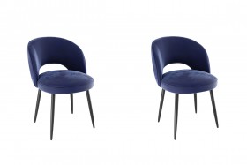 Набор стульев Моли 2 шт (синий велюр/черный) в Енисейске - enisejsk.katalogmebeli.com | фото