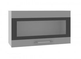 Олива ВПГСФ 800 Шкаф верхний горизонтальный со стеклом с фотопечатью высокий (Снег глянец/корпус Серый) в Енисейске - enisejsk.katalogmebeli.com | фото
