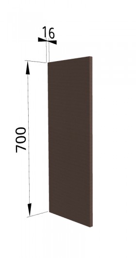 Панель торцевая П Квадро (для шкафа верхнего) Шоколад кожа в Енисейске - enisejsk.katalogmebeli.com | фото