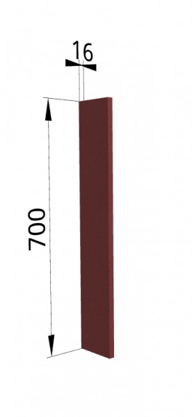 Панель торцевая ПТ 400 Квадро (для шкафа торцевого верхнего) Красная кожа в Енисейске - enisejsk.katalogmebeli.com | фото