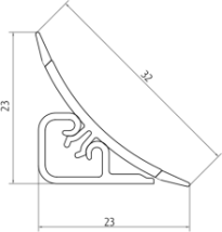 Плинтус LB-23, L=3000мм, травертин римский в Енисейске - enisejsk.katalogmebeli.com | фото 2