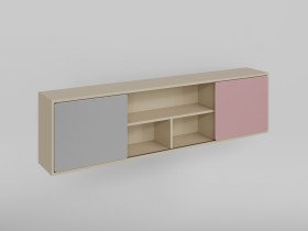 Полка между шкафами 1660 Грэйси (Розовый/Серый/корпус Клен) в Енисейске - enisejsk.katalogmebeli.com | фото