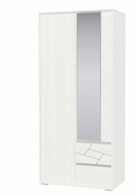 Шкаф 2-х дверный с ящиками Аделина 1000 Рамух белый в Енисейске - enisejsk.katalogmebeli.com | фото
