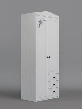 Шкаф 2-х створчатый с ящиками Бэлла (Выбеленное дерево/Белый) в Енисейске - enisejsk.katalogmebeli.com | фото
