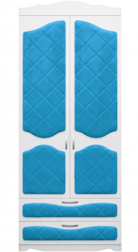 Шкаф 2-х створчатый с ящиками серии Иллюзия 84 Ярко-голубой в Енисейске - enisejsk.katalogmebeli.com | фото
