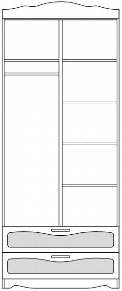 Шкаф 2-х створчатый с ящиками серии Иллюзия 99 Серый в Енисейске - enisejsk.katalogmebeli.com | фото 4