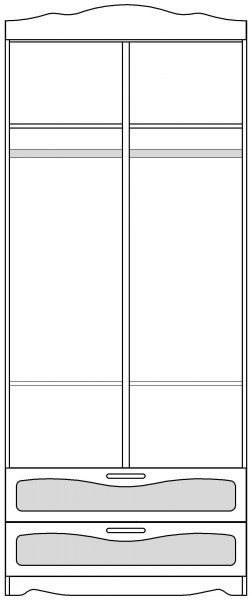 Шкаф 2-х створчатый с ящиками серии Иллюзия 99 Серый в Енисейске - enisejsk.katalogmebeli.com | фото 5