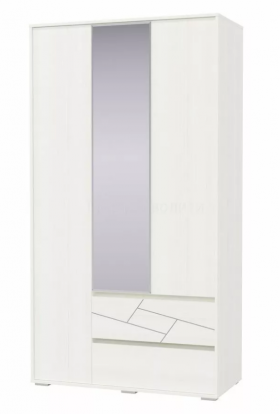 Шкаф 3-х дверный с ящиками Аделина 1200 Рамух белый в Енисейске - enisejsk.katalogmebeli.com | фото