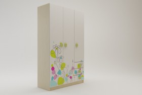 Шкаф 3-х створчатый с ящиками Флёр (Белый/корпус Клен) в Енисейске - enisejsk.katalogmebeli.com | фото
