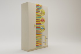 Шкаф 3-х створчатый с ящиками Клаксон (Бежевый/корпус Клен) в Енисейске - enisejsk.katalogmebeli.com | фото