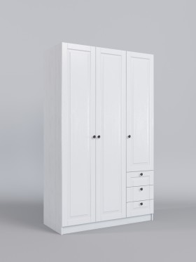 Шкаф 3-х створчатый с ящиками Классика (Белый/корпус Выбеленное дерево) в Енисейске - enisejsk.katalogmebeli.com | фото