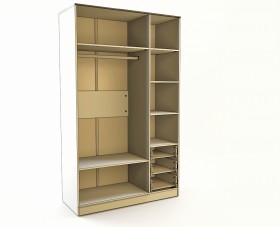 Шкаф 3-х створчатый с ящиками Лофт (Белый/корпус Дуб Сонома) в Енисейске - enisejsk.katalogmebeli.com | фото 2