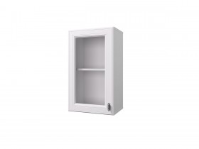 Шкаф 40 с витриной Ева (Белый Софт/Белый) в Енисейске - enisejsk.katalogmebeli.com | фото