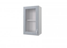 Шкаф 40 с витриной Принцесса (Серый/корпус Белый) в Енисейске - enisejsk.katalogmebeli.com | фото