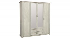 Шкаф для одежды "Сохо" (бетон пайн белый/2 ящика/зеркало) в Енисейске - enisejsk.katalogmebeli.com | фото 1
