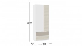 Шкаф для одежды комбинированный «Сканди» Дуб Гарден/Белый/Глиняный серый в Енисейске - enisejsk.katalogmebeli.com | фото 4