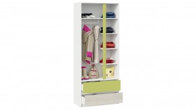 Шкаф для одежды комбинированный «Сканди» Дуб Гарден/Белый/Зеленый в Енисейске - enisejsk.katalogmebeli.com | фото 4