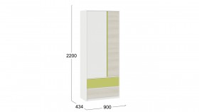 Шкаф для одежды комбинированный «Сканди» Дуб Гарден/Белый/Зеленый в Енисейске - enisejsk.katalogmebeli.com | фото 5