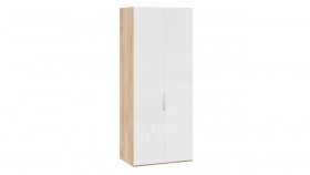 Шкаф для одежды с 2 глухими дверями «Эмбер» Яблоня Беллуно/Белый глянец в Енисейске - enisejsk.katalogmebeli.com | фото 1