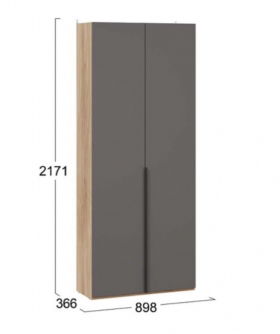 Шкаф для одежды с 2 глухими дверями «Порто» (366) в Енисейске - enisejsk.katalogmebeli.com | фото 2