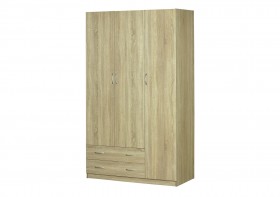 Шкаф для платья и белья 3-х дверный без зеркала Дуб Сонома в Енисейске - enisejsk.katalogmebeli.com | фото 1