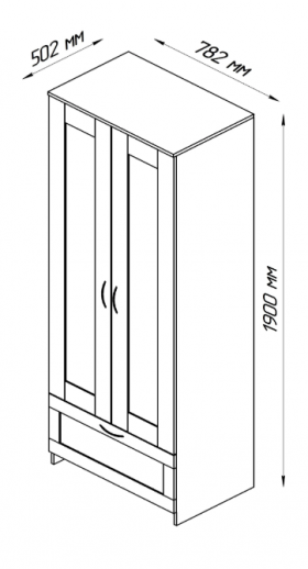 Шкаф двухдверный Сириус с 1 ящиком белый в Енисейске - enisejsk.katalogmebeli.com | фото 2