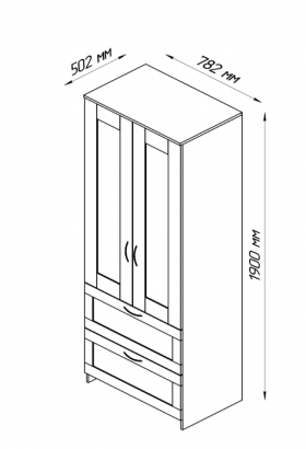 Шкаф двухдверный Сириус с 2 ящиками белый в Енисейске - enisejsk.katalogmebeli.com | фото 3