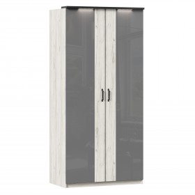 Техно ЛД 678.130.000.007 Шкаф 2-хстворчатый с комбинированными дверями (Дуб Крафт белый/Серый шифер) в Енисейске - enisejsk.katalogmebeli.com | фото