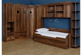 Шкаф комбинированный для одежды «Навигатор» (Дуб Каньон) в Енисейске - enisejsk.katalogmebeli.com | фото 3