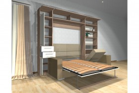 Шкаф-кровать с диваном Каролина в Енисейске - enisejsk.katalogmebeli.com | фото 3