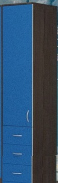 Шкаф-пенал №2 (закрытый) Бодего темный/Голубой в Енисейске - enisejsk.katalogmebeli.com | фото