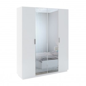 Шкаф с зер. 4 двери М22 Спальня Тиффани (белый текстурный) в Енисейске - enisejsk.katalogmebeli.com | фото