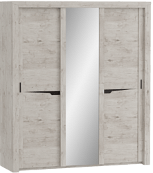 Шкаф трехдверный Соренто с раздвижными дверями Дуб бонифаций/Кофе структурный матовый в Енисейске - enisejsk.katalogmebeli.com | фото 1