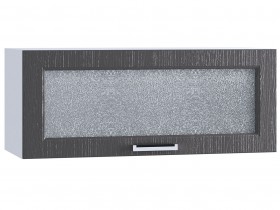 Шкаф верхний горизонтальный со стеклом 800, ШВГС 800 (Клен серый/корпус белый) в Енисейске - enisejsk.katalogmebeli.com | фото