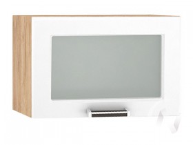 Шкаф верхний со стеклом Прага ШВГС 500 (Белое дерево/корпус дуб крафт золотой) в Енисейске - enisejsk.katalogmebeli.com | фото