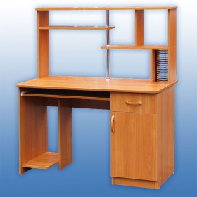 Компьютерный стол 1 с надстройкой (Венге/Дуб выбеленный) в Енисейске - enisejsk.katalogmebeli.com | фото 3