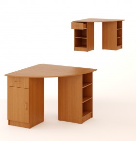 Угловой компьютерный стол 2 (Бук темный) в Енисейске - enisejsk.katalogmebeli.com | фото